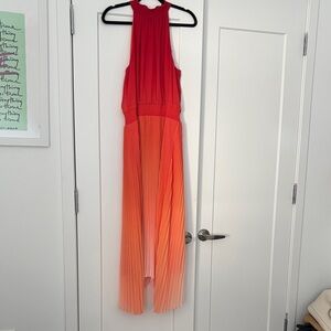 White House Black Market Red and Orange Maxi Dress